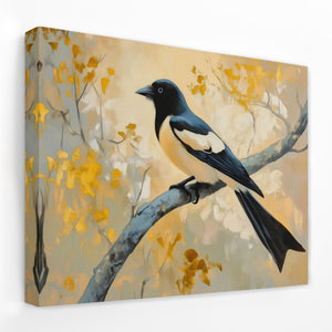 Golden Sky Magpie - Luxury Wall Art