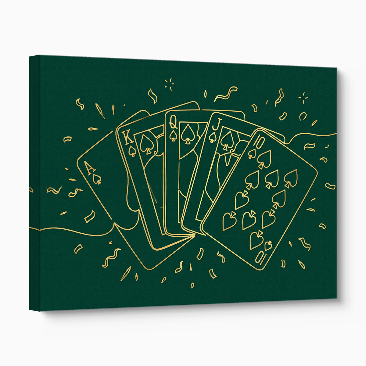 Golden Spades Flush — golden spades flush angled flush print