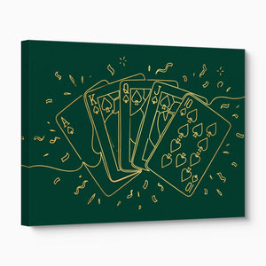 Golden Spades Flush — golden spades flush angled flush print