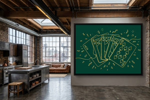 Golden Spades Flush — golden spades flush kitchen interior with island 1land framed black