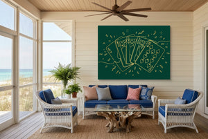Golden Spades Flush — golden spades flush living room with couch 2 1land flush print