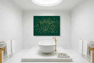 Golden Spades Flush — golden spades flush luxury bathroom interior 2 1land flush print
