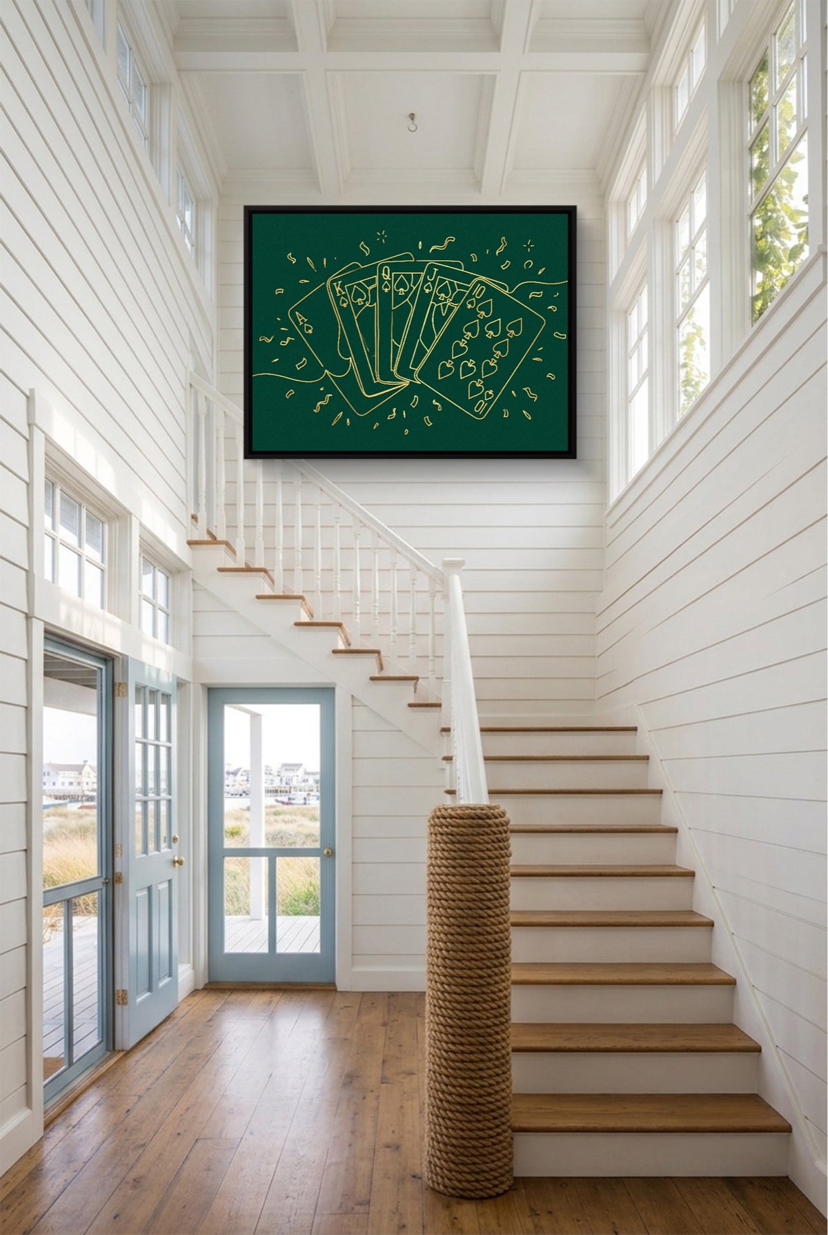 Golden Spades Flush — golden spades flush p interior staircase with windows 1land framed black