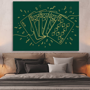 Golden Spades Flush — golden spades flush sq beige bedroom walls 1land flush print