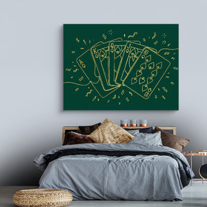 Golden Spades Flush — golden spades flush sq land comfortable bedroom 1land flush print