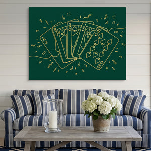 Golden Spades Flush — golden spades flush sq striped couch 1land flush print