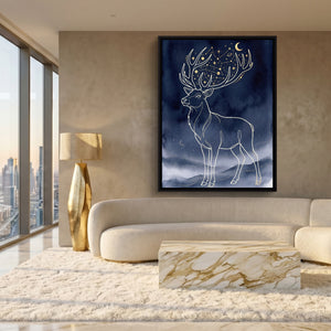 Golden Stag Constellations — golden stag constellations sq white gold lux 1port framed black