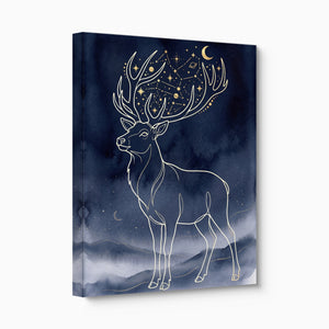 Golden Stag Constellations — golden stag constellations angled flush print