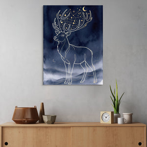 Golden Stag Constellations — golden stag constellations sq land cactus wall 1port flush print