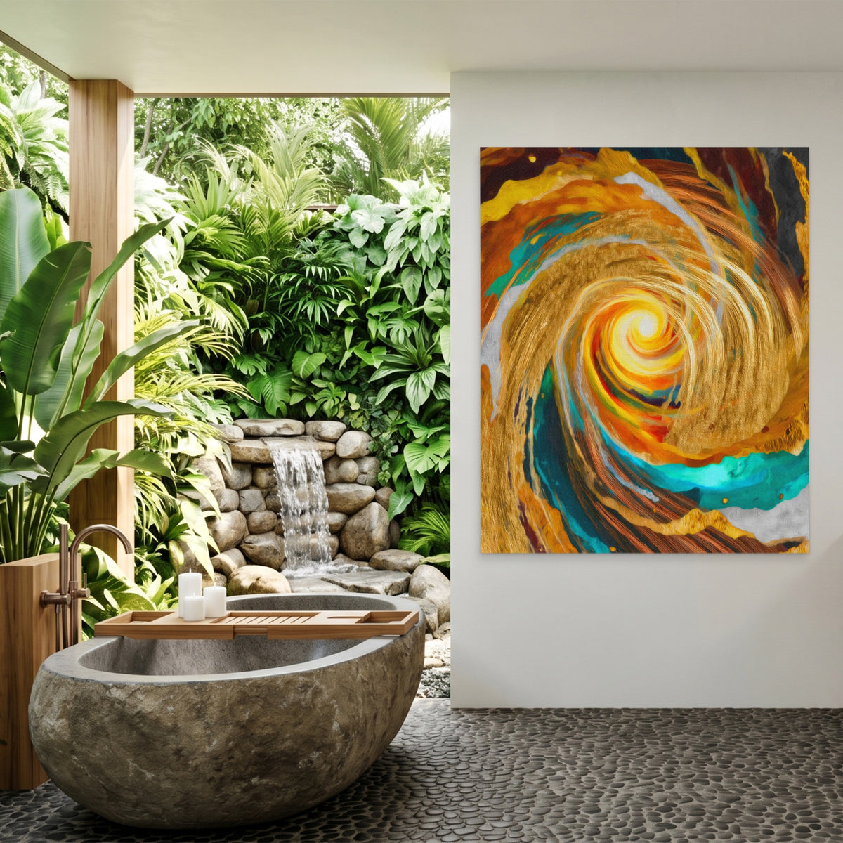 Golden Storm Spiral — Golden Storm Spiral Outdoor Bathroom Port 112