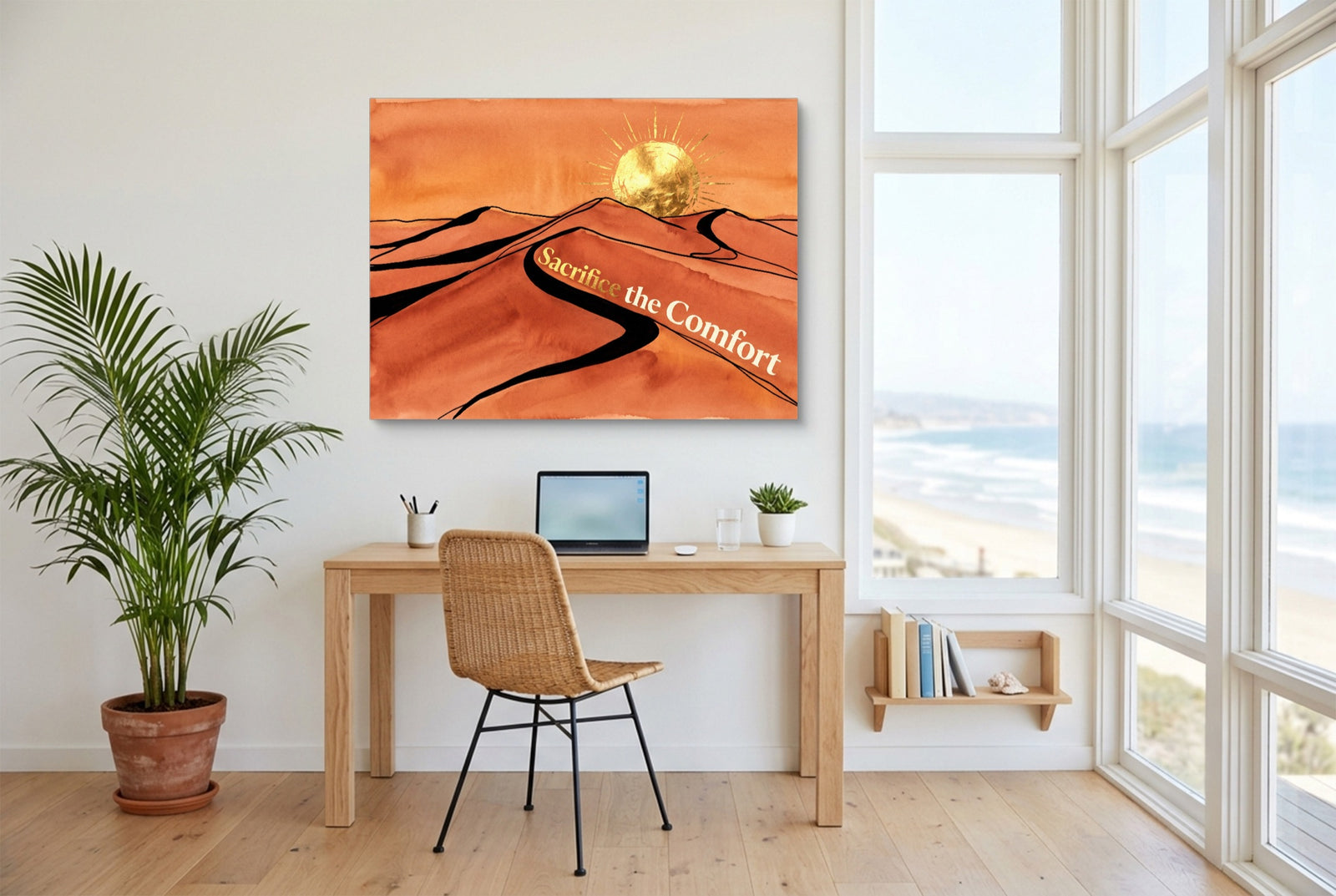 Golden Sun Dunes — golden sun dunes white studio framed black