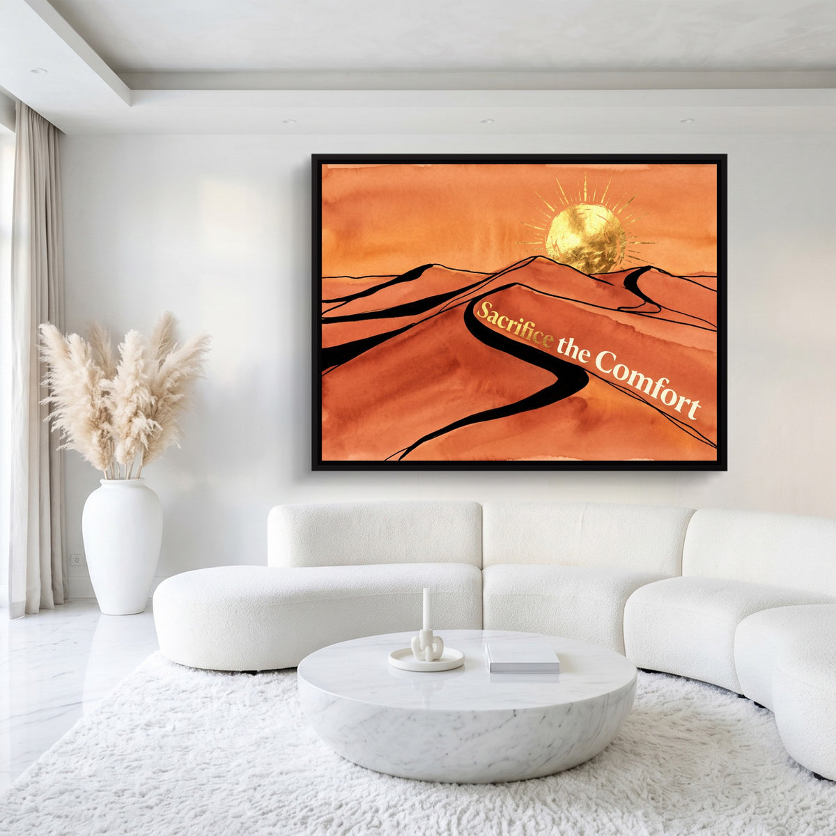 Golden Sun Dunes — golden sun dunes sq white luxury 1land framed black