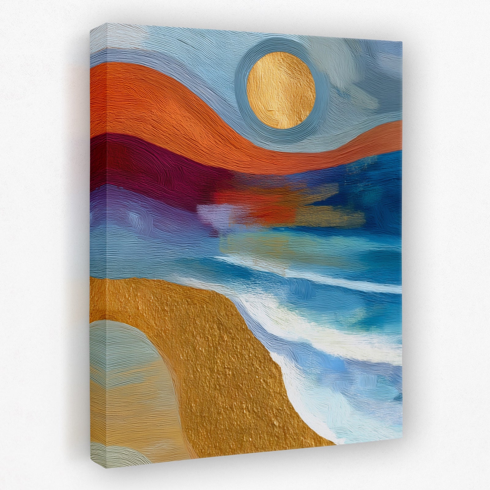 Golden Sun Seascape — Golden Sun Seascape Portrait   Side View   Mirror 179