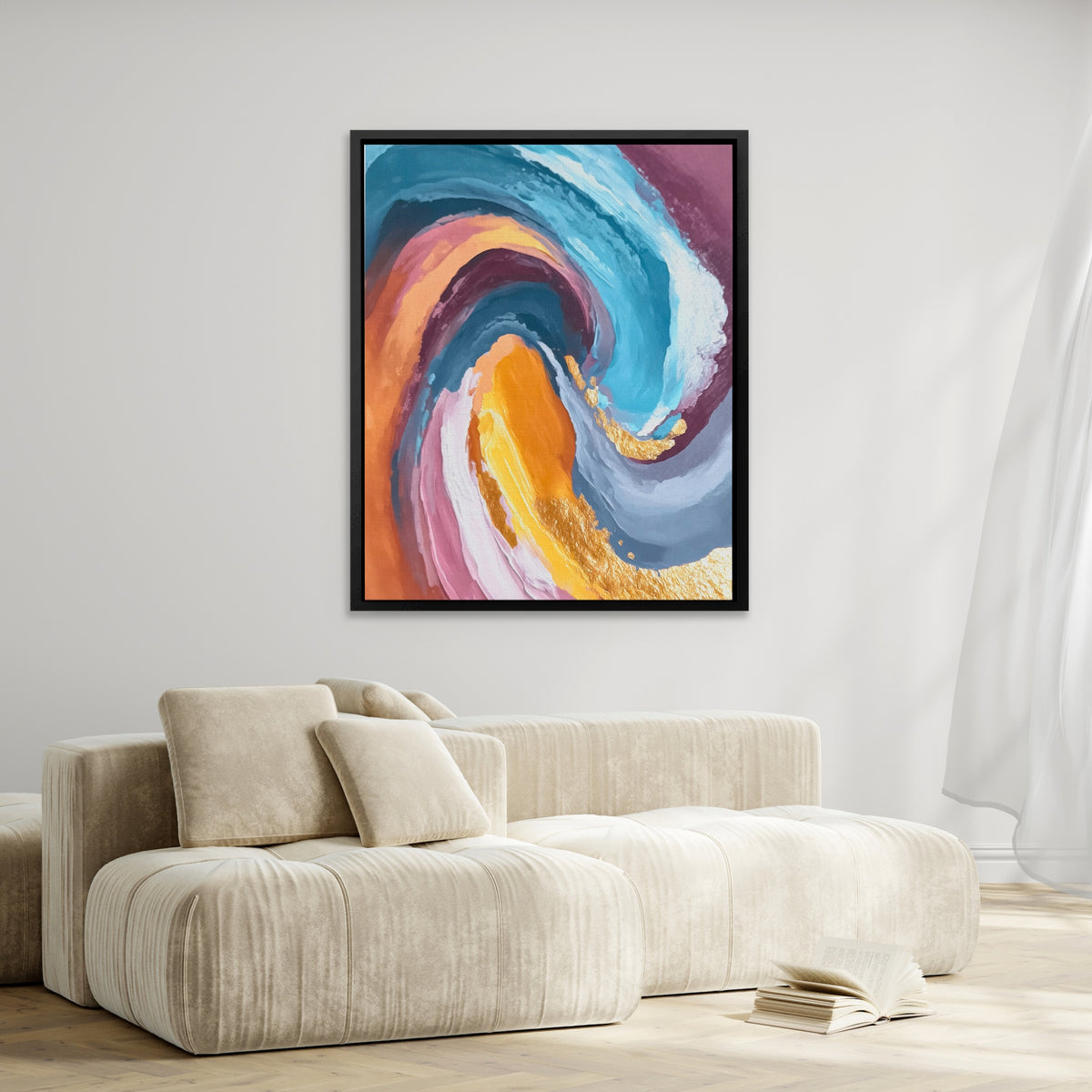 Golden Swirl Organic — Golden Swirl Organic Wing Blown Curtains 221