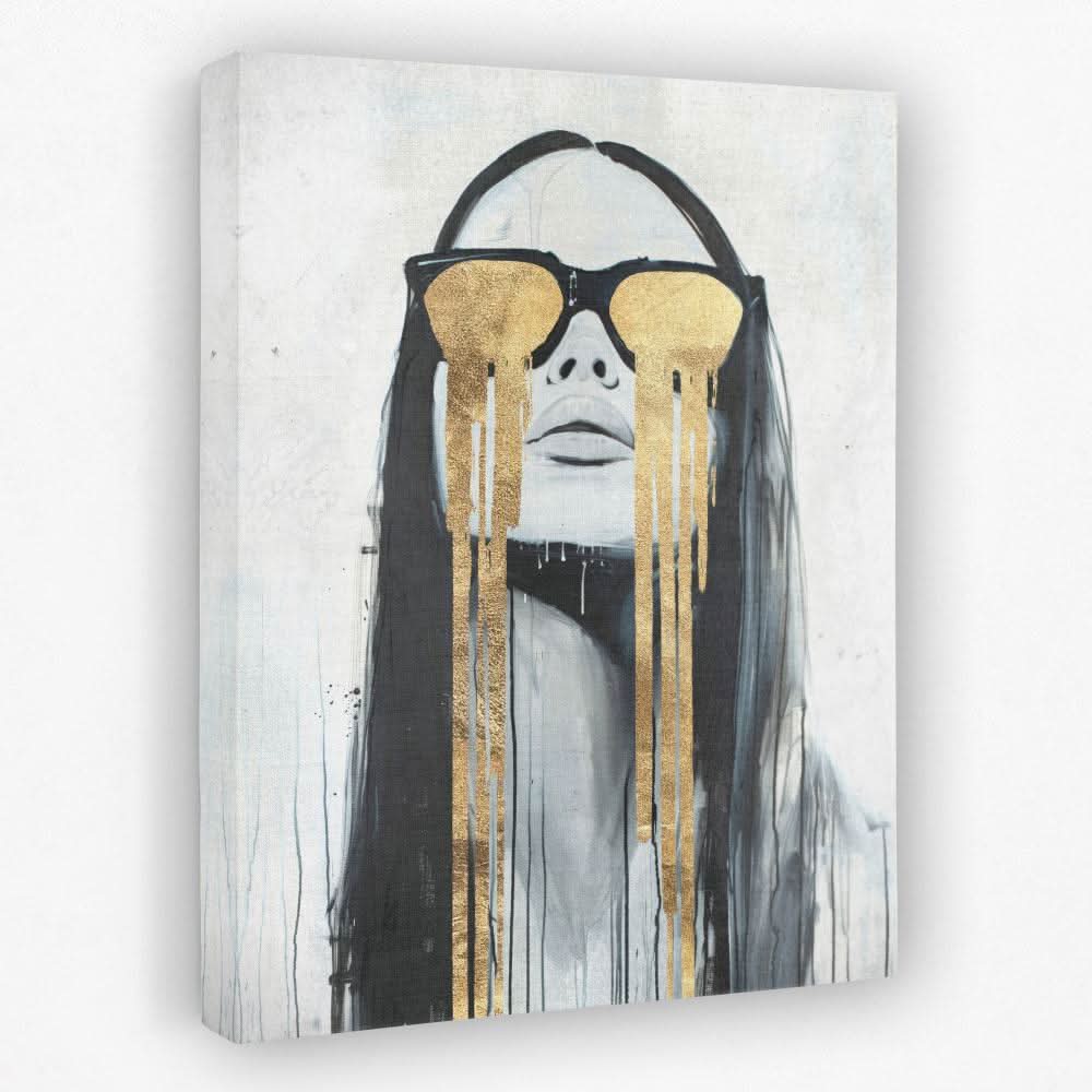 Golden Tears - Glasses Canvas Wall Art