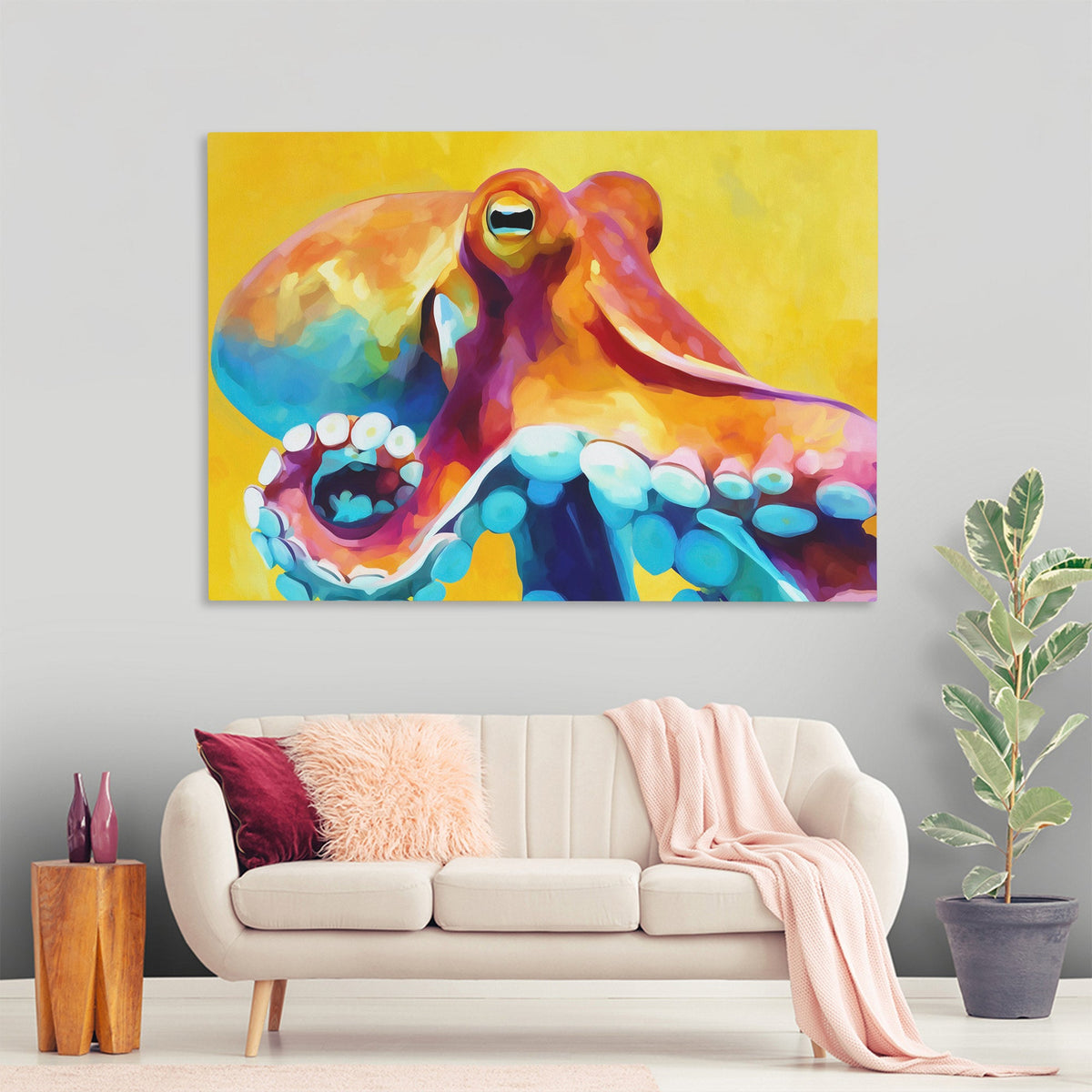 Golden Tentacle Symphony - Luxury Wall Art