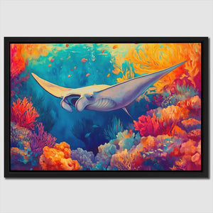 Golden Tide Manta Ray - Luxury Wall Art