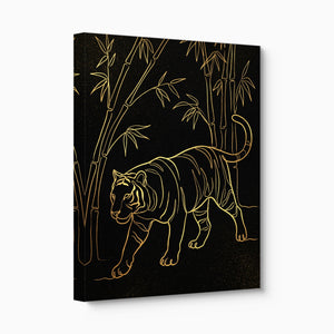 Golden Tiger Stroll — golden tiger stroll angled flush print
