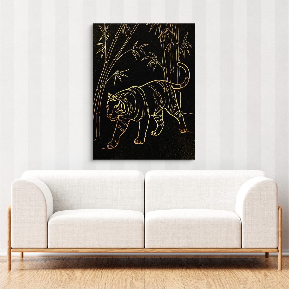 Golden Tiger Stroll — golden tiger stroll sq cute couch cbrown couch 1port flush print