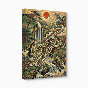Golden Tiger Waterfall — golden tiger waterfall angled flush print