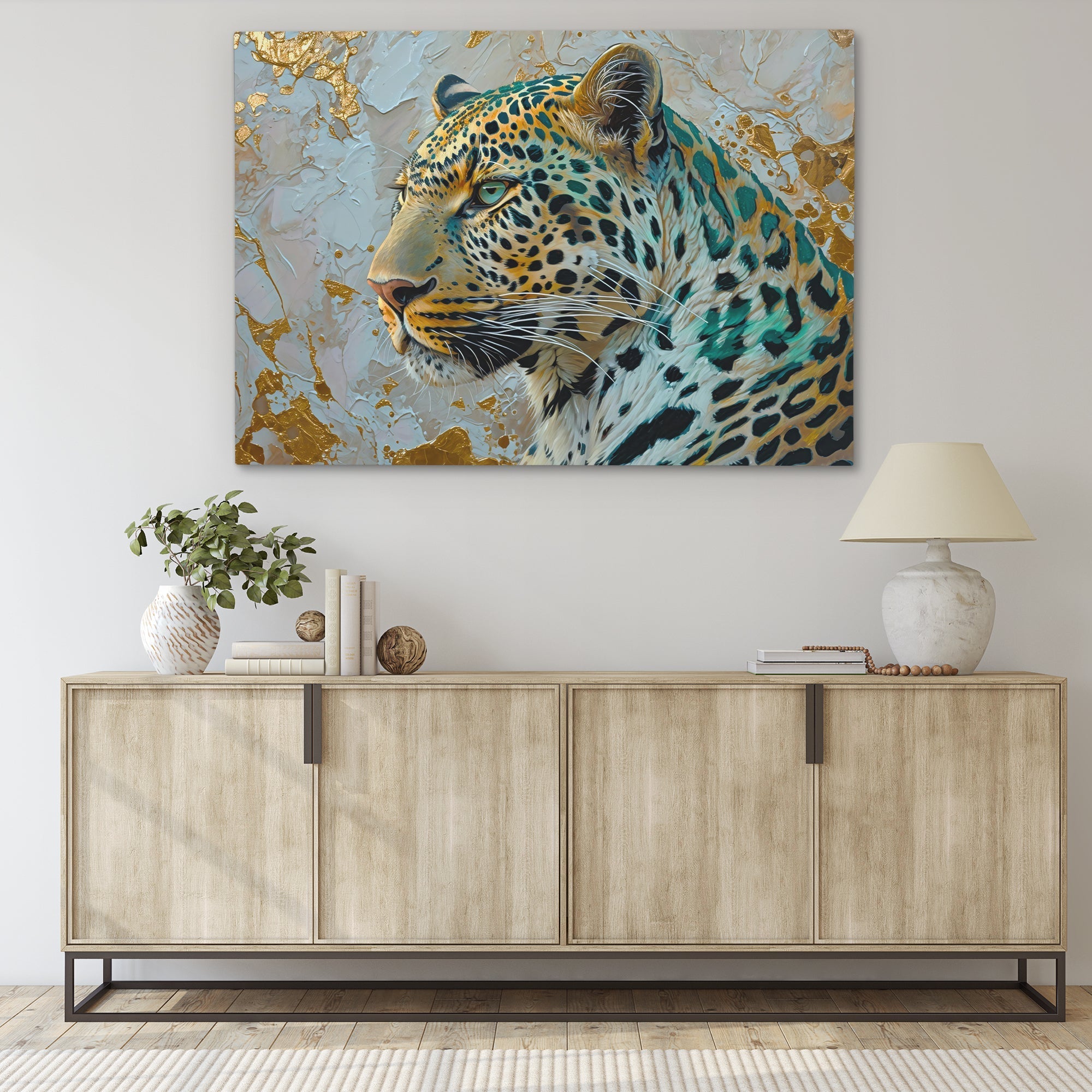 Golden Tundra Leopard - Luxury Wall Art