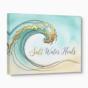 Golden Wave Crest — golden wave crest angled flush print