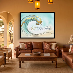 Golden Wave Crest — golden wave crest sq safari house 1land framed black
