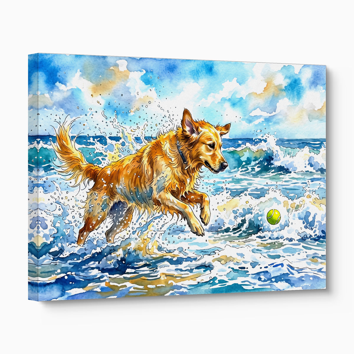 Golden Waves Play — golden waves play angled flush print