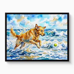 Golden Waves Play — golden waves play white studio framed black