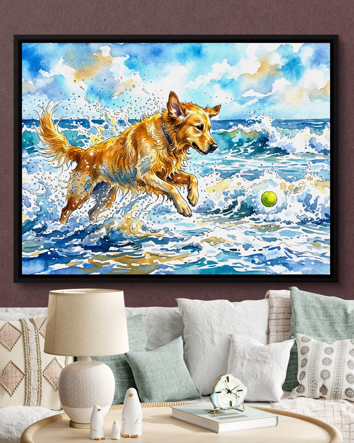 Golden Waves Play — golden waves play psd burgundy clock couch 1land framed black