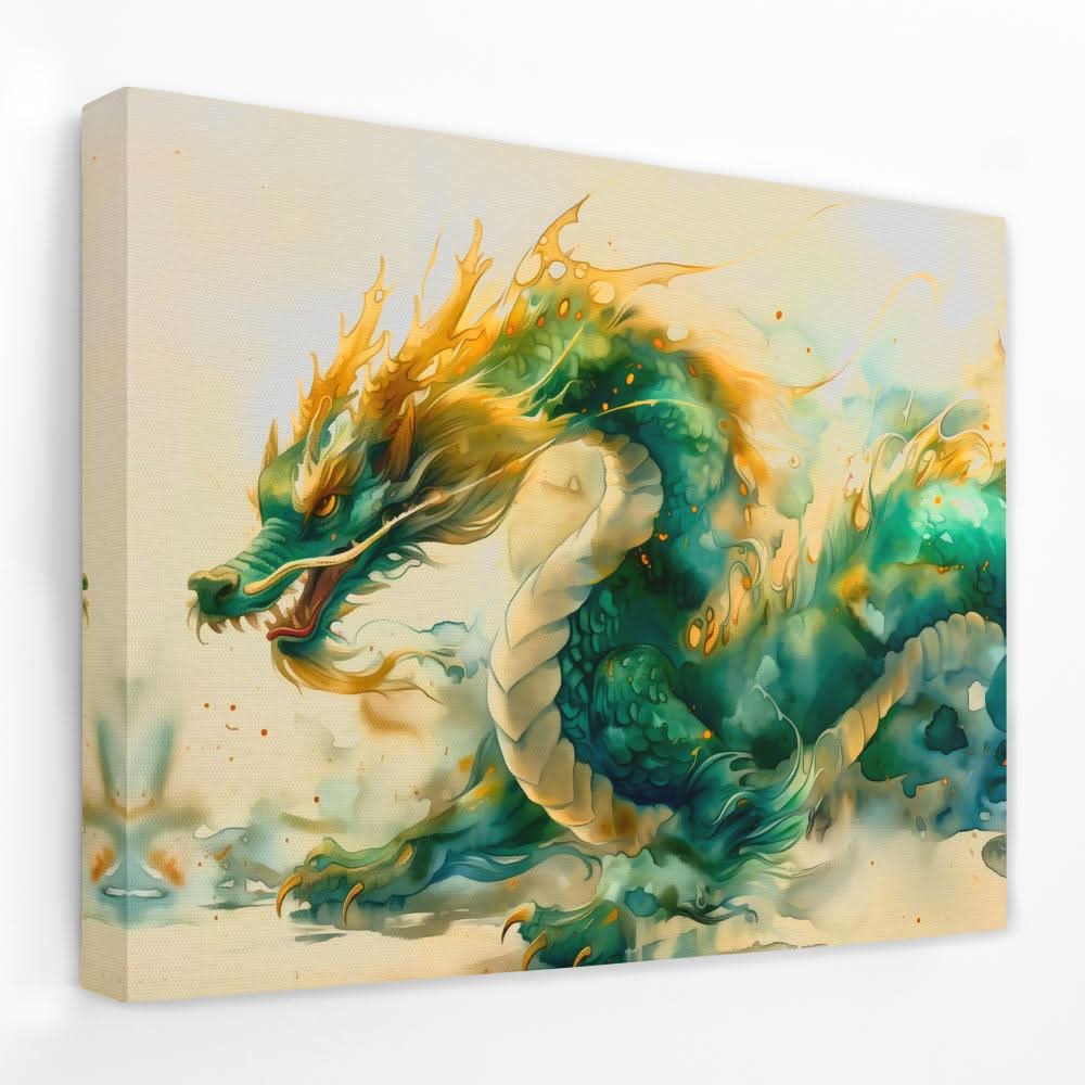 Golden Whisper - Dragon Canvas Wall Art
