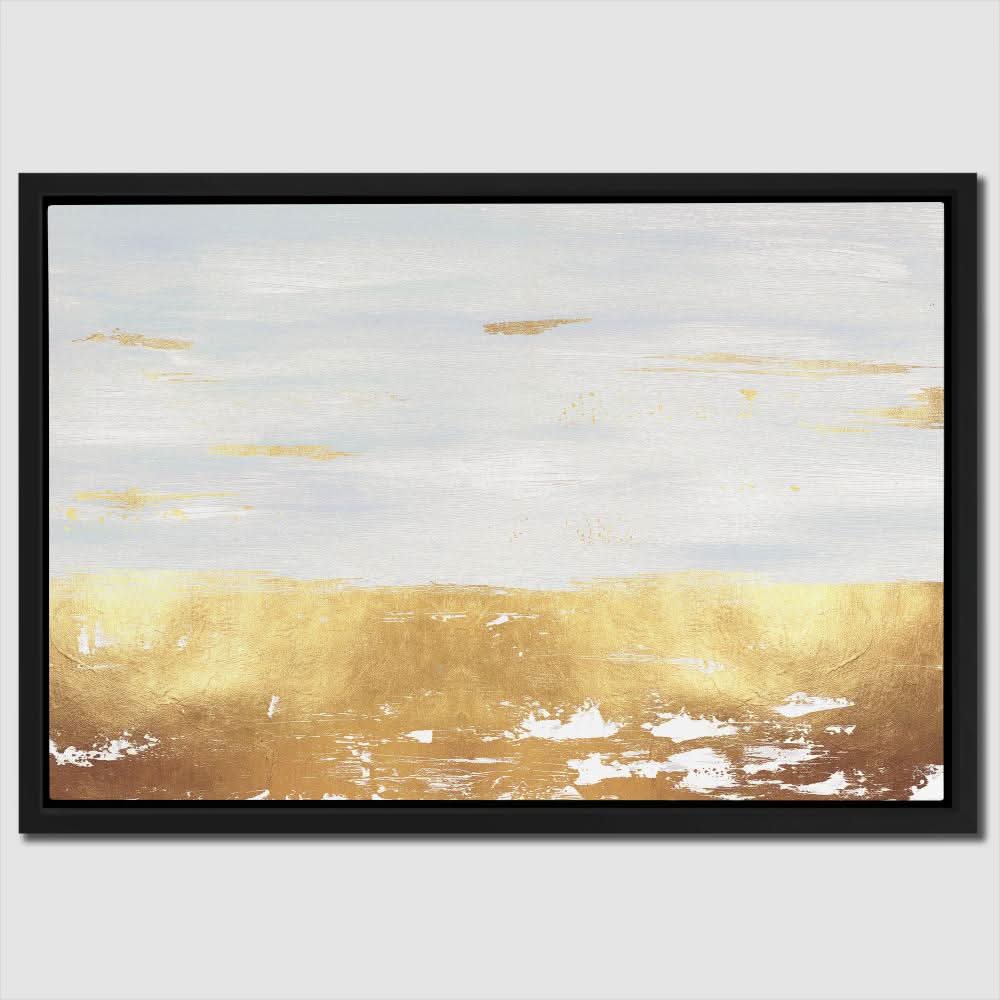 Golden White River - Neutral Wall Art