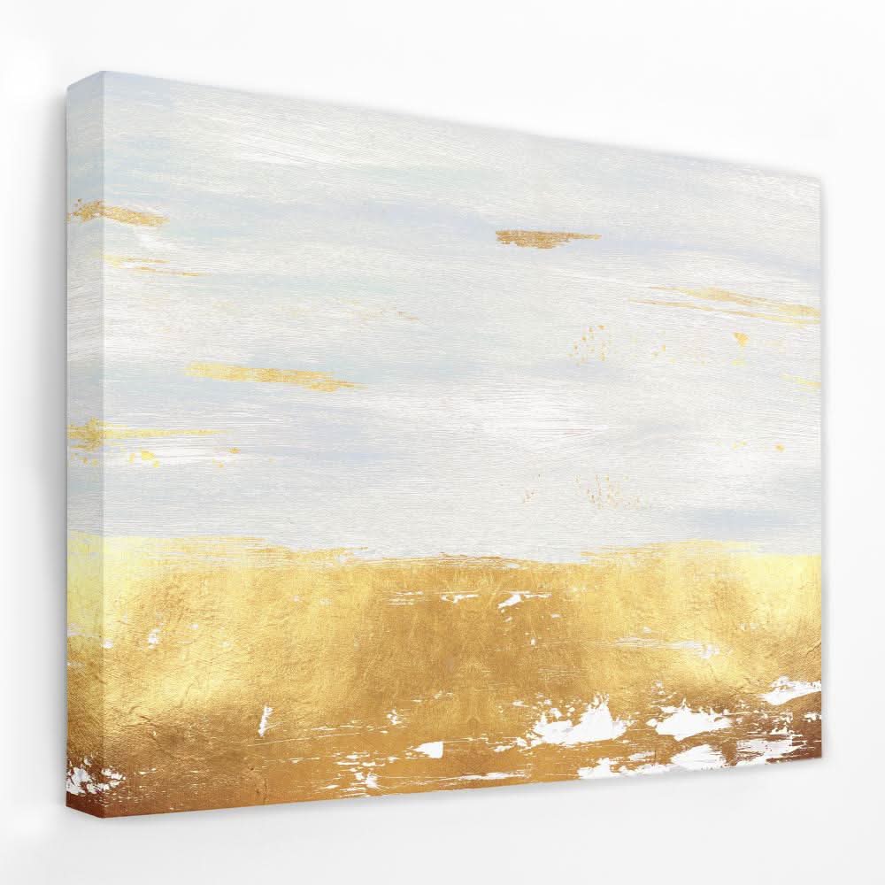 Golden White River - Coastal Canvas Wall Art