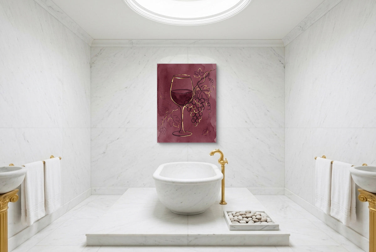 Golden Wine Grapes — golden wine grapes luxury bathroom interior 2 1port flush print