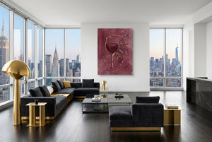 Golden Wine Grapes — golden wine grapes modern living room interior 4 1port flush print