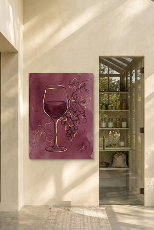Golden Wine Grapes — golden wine grapes p interior room with doorway 1port flush print