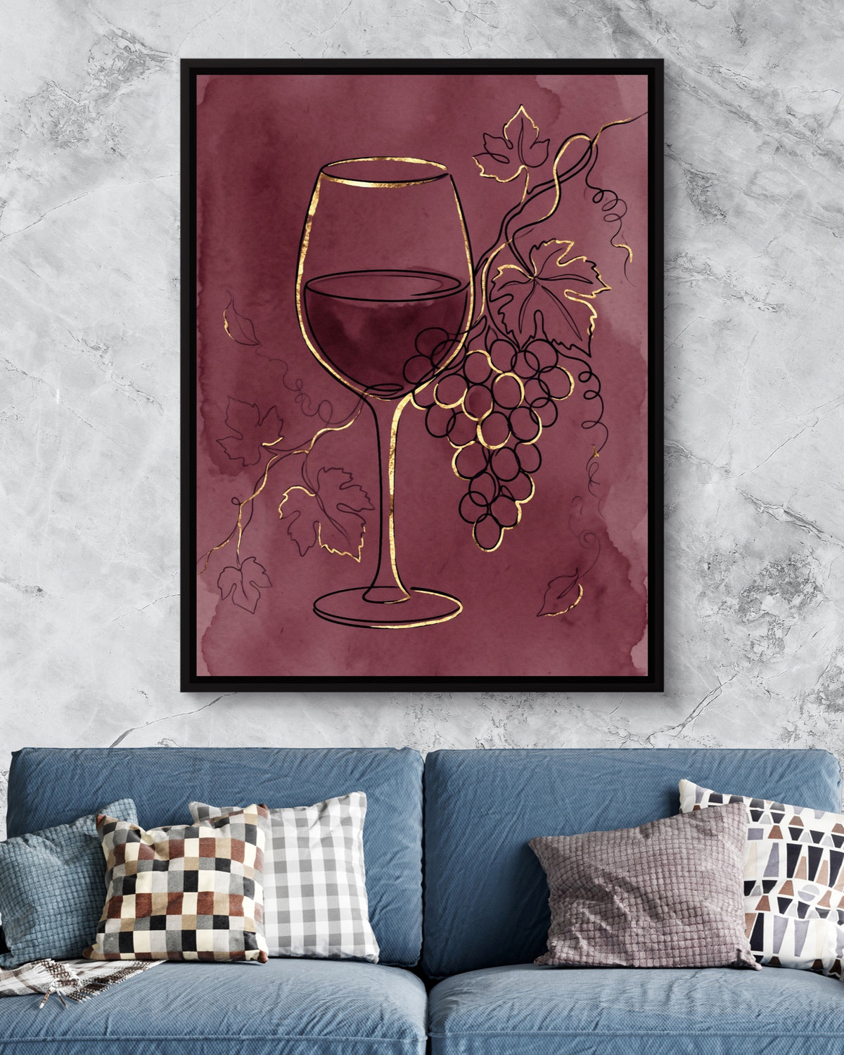 Golden Wine Grapes — golden wine grapes psd marble blue couch 1port framed black