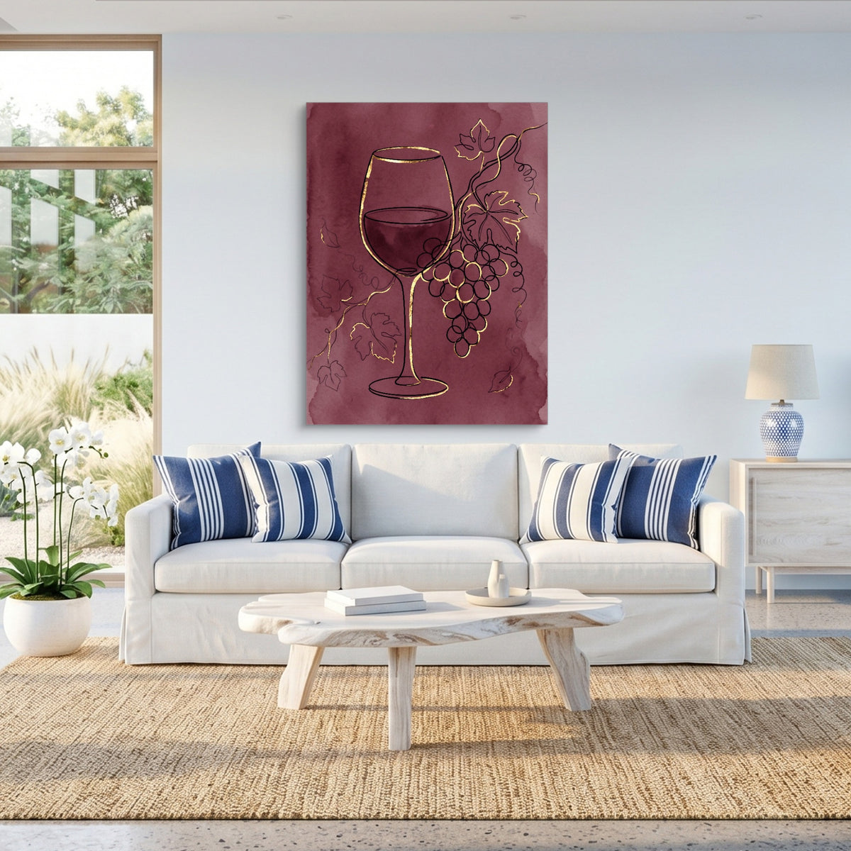 Golden Wine Grapes — golden wine grapes sq beach house 1port flush print