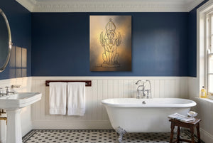 Golden Winged Sphinx — golden winged sphinx small bathroom interior 2 1port flush print