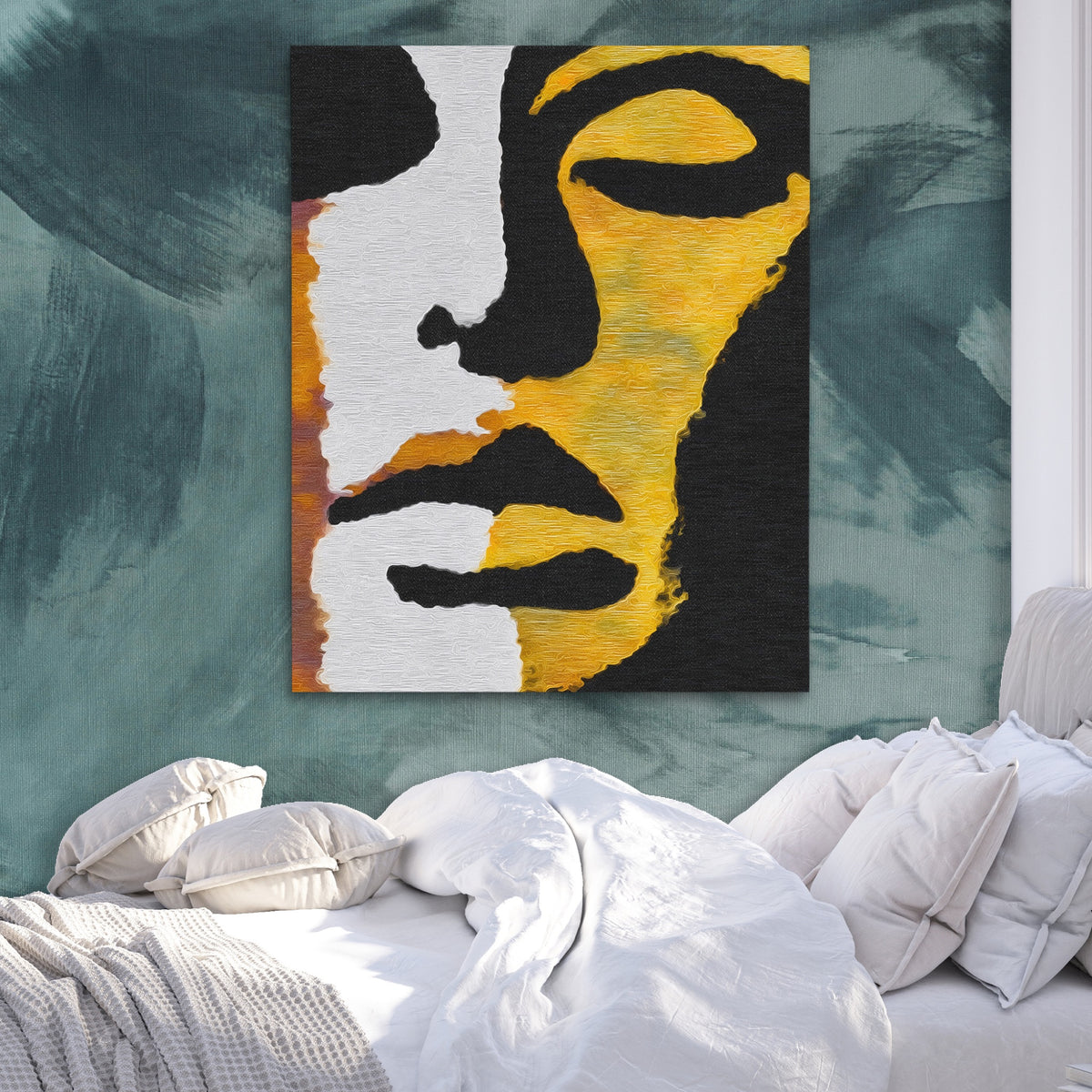 Golden Woman Silhouette — Golden Woman Silhouette Side Bebd Green Abstract 224