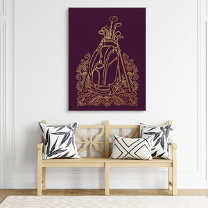 Golf Clubs Golden Ornate — golf clubs golden ornate sq living room chair 1port flush print