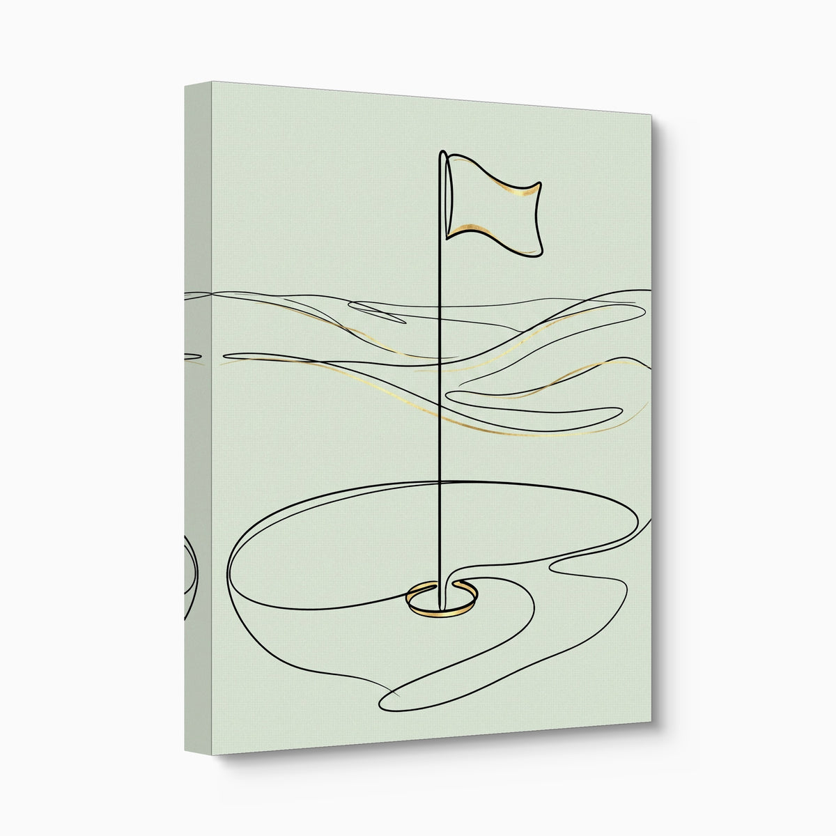Golf Flag Golden — golf flag golden angled flush print