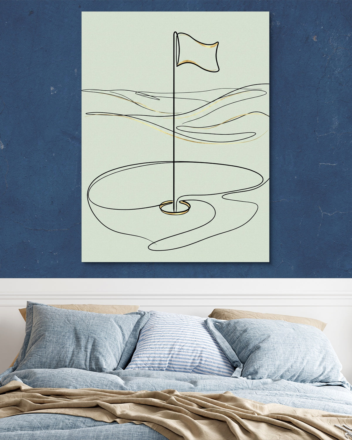 Golf Flag Golden — golf flag golden psd navy blue bedroom 1port flush print