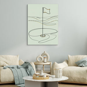 Golf Flag Golden — golf flag golden sq white couches 1port flush print
