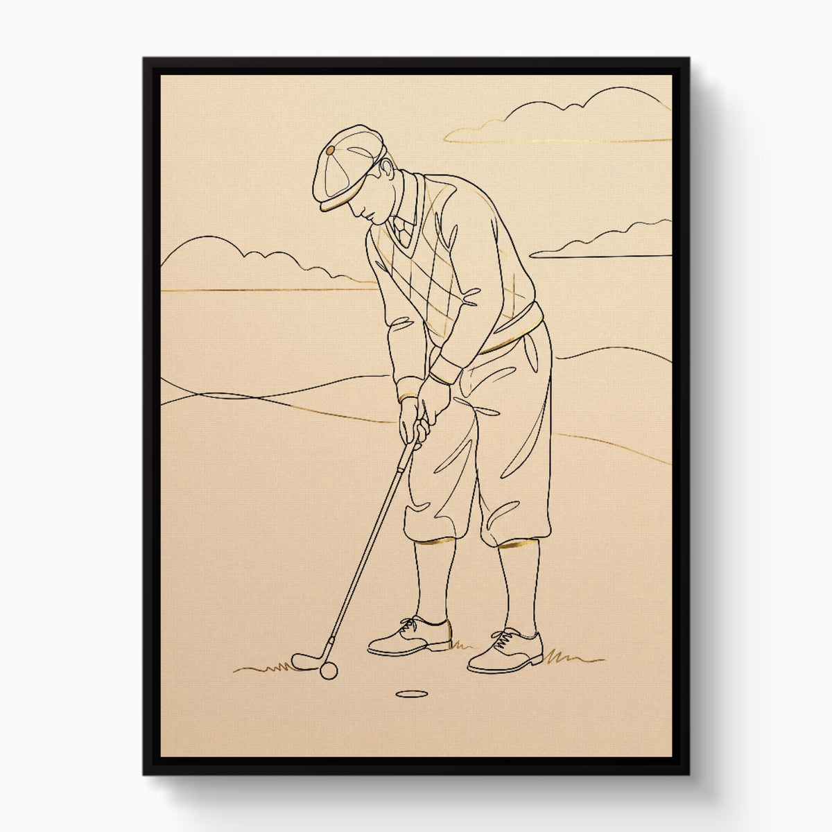 Golfer's Stroke — golfer's stroke white studio framed black