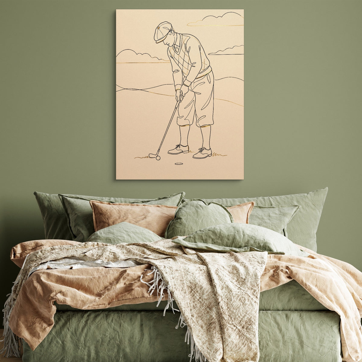 Golfer's Stroke — golfer's stroke sq green bedroom 1port flush print