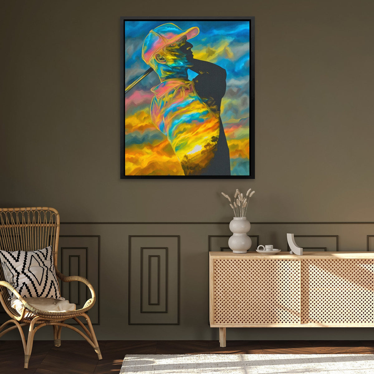 Golfer's Rainbow Swing - Luxury Wall Art