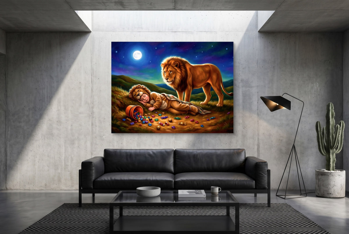Gondolas Moonlit Planet — gondolas moonlit planet modern minimalist living room 1land flush print