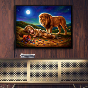 Gondolas Moonlit Planet — gondolas moonlit planet sq luxury wood wall close 1land framed black
