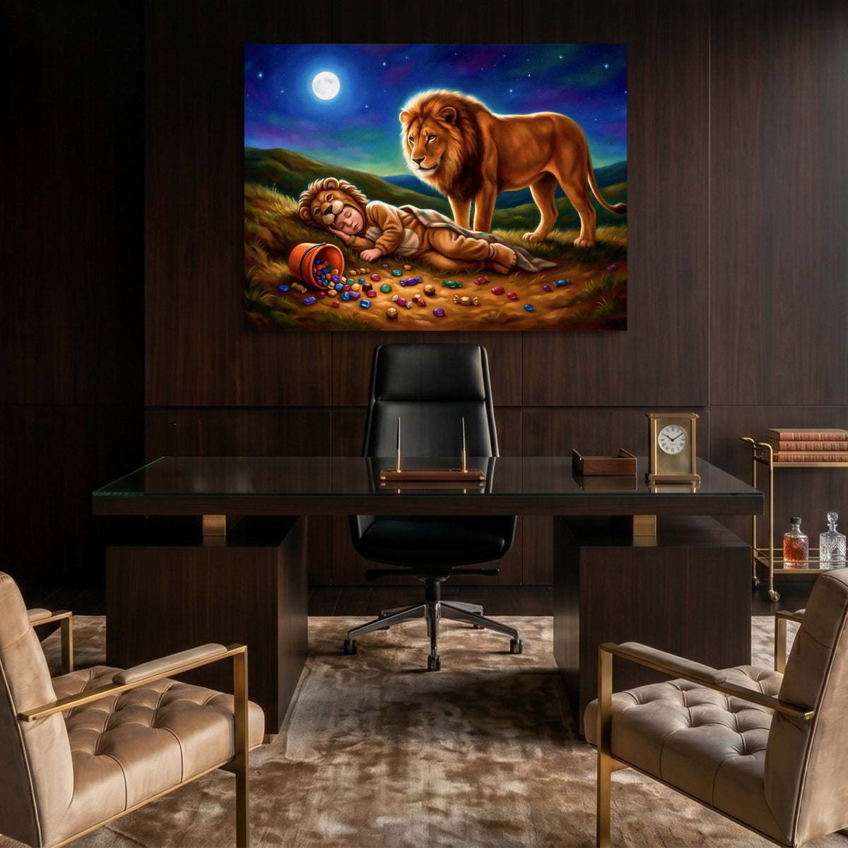 Gondolas Moonlit Planet — gondolas moonlit planet sq timeless office 1land flush print